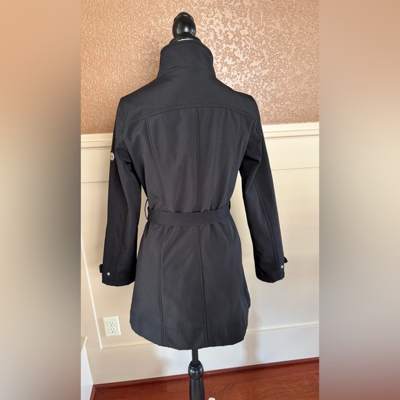 Calvin Klein Black Belted Trench Coat - Picture 2 of 15